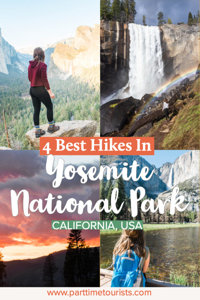 Here are the top four hikes in Yosemite National Park! These are all easy hikes in yosemite with incredible views 