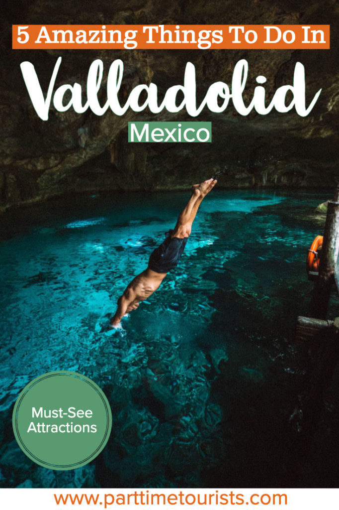 Learn about the five amazing things to do in Valladolid Mexico! They include old church buildings, colorful buildings, and lots of cenotes! Valladolid is a must-see town while traveling to Chichen Itza