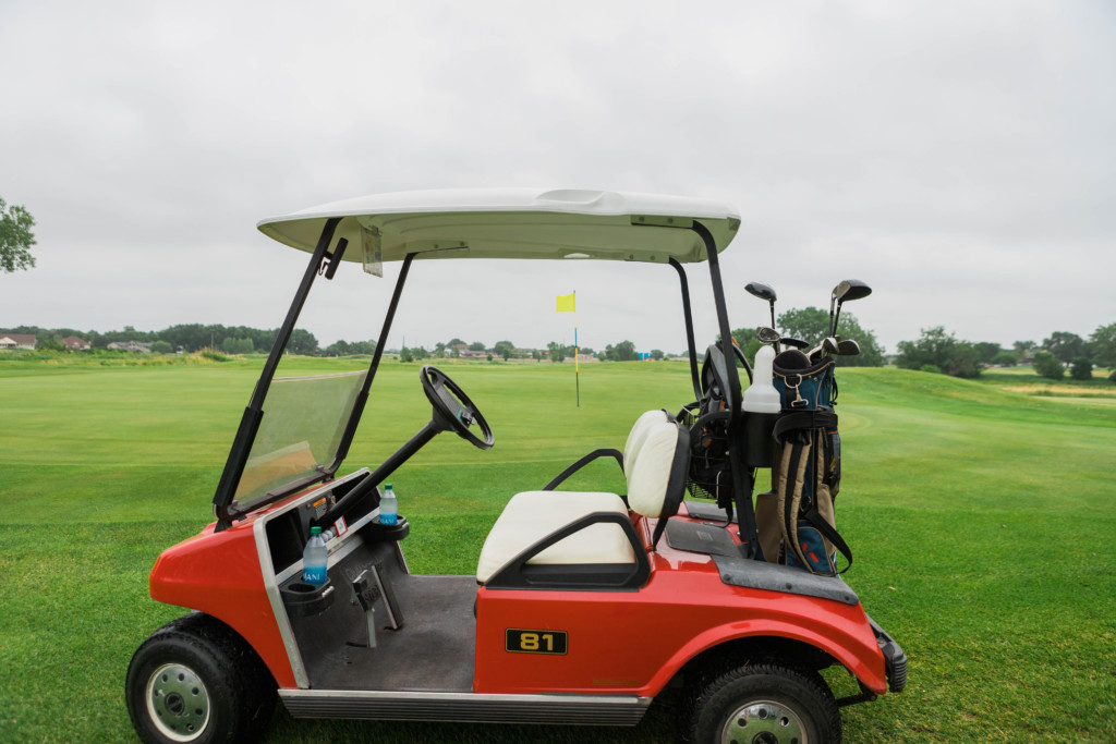 golf cart at Brooks Golf Club in Okoboji Iowa